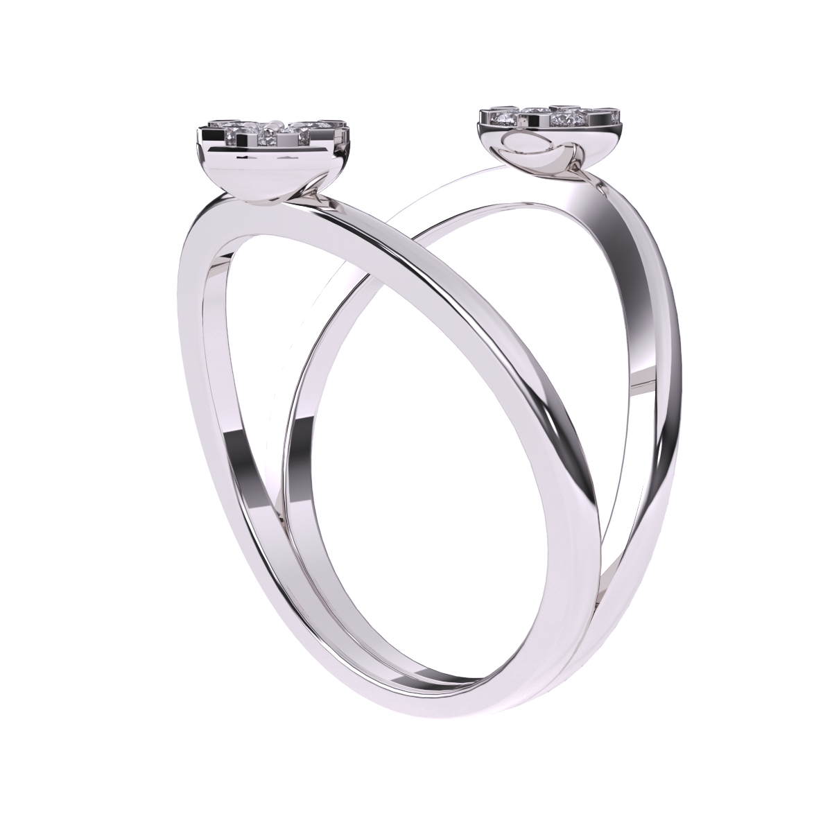 Elegant Two Tone Guard Wrap Wedding Ring